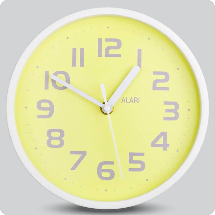 Jam Dinding Analog Polos Minimalis Alari Kuning JDALARAL1254-1668KUN