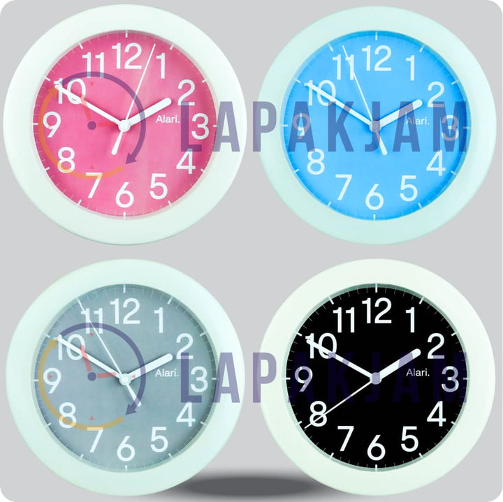 Jam Dinding Analog Polos Minimalis Alari Hitam JDALARAL1113-805HIT