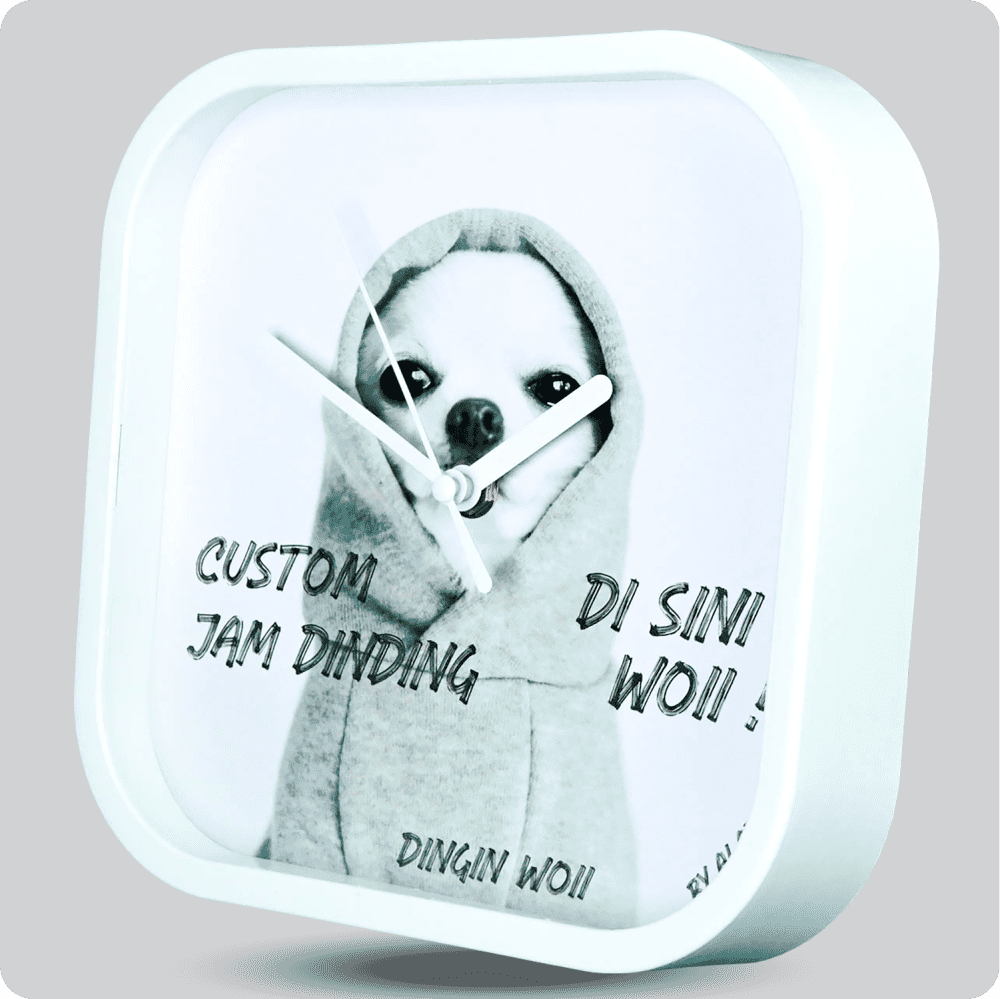 Jam Dinding Analog Custom Alari Putih &amp; Jarum 206-3 Putih MJD 5168 JDALCSTM5454-RPUTJPUT206-3-M5168