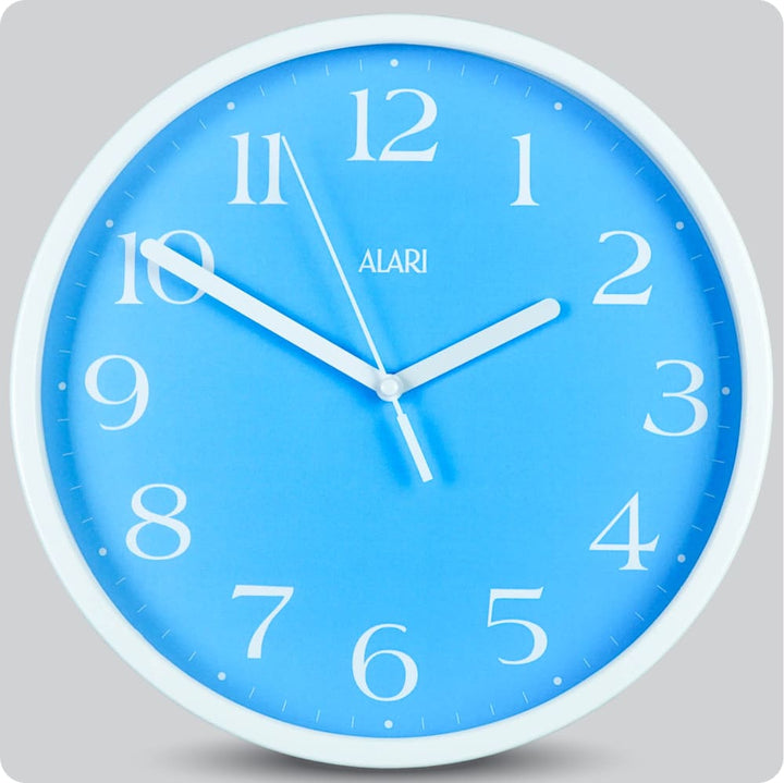 Jam Dinding Analog Polos Minimalis Alari Biru 25 Cm JDALARAL1242-168LBIR