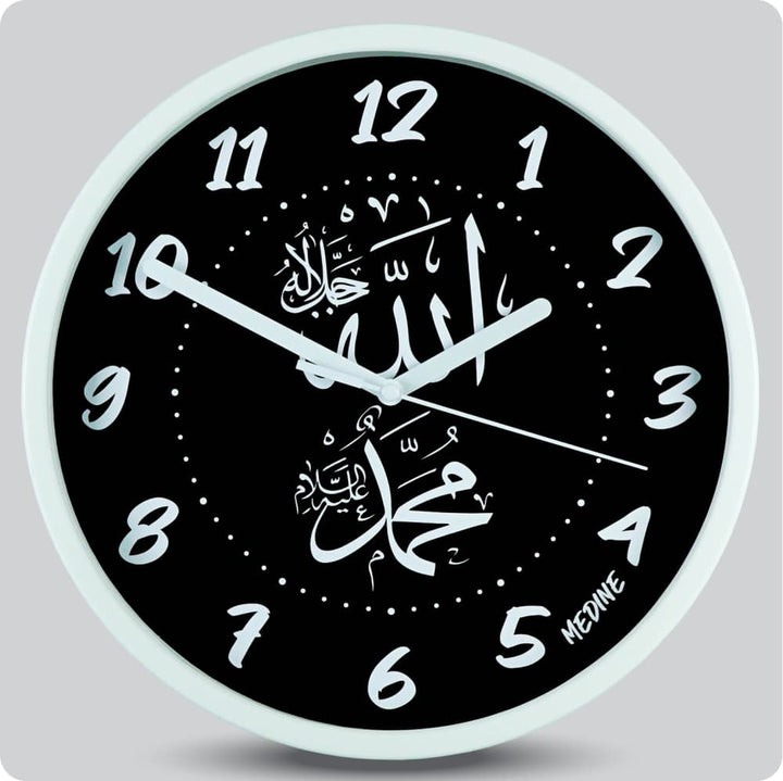 Jam Dinding Analog Kaligrafi Medine Hitam 25 Cm JDMEDIMD1168-168LHIT