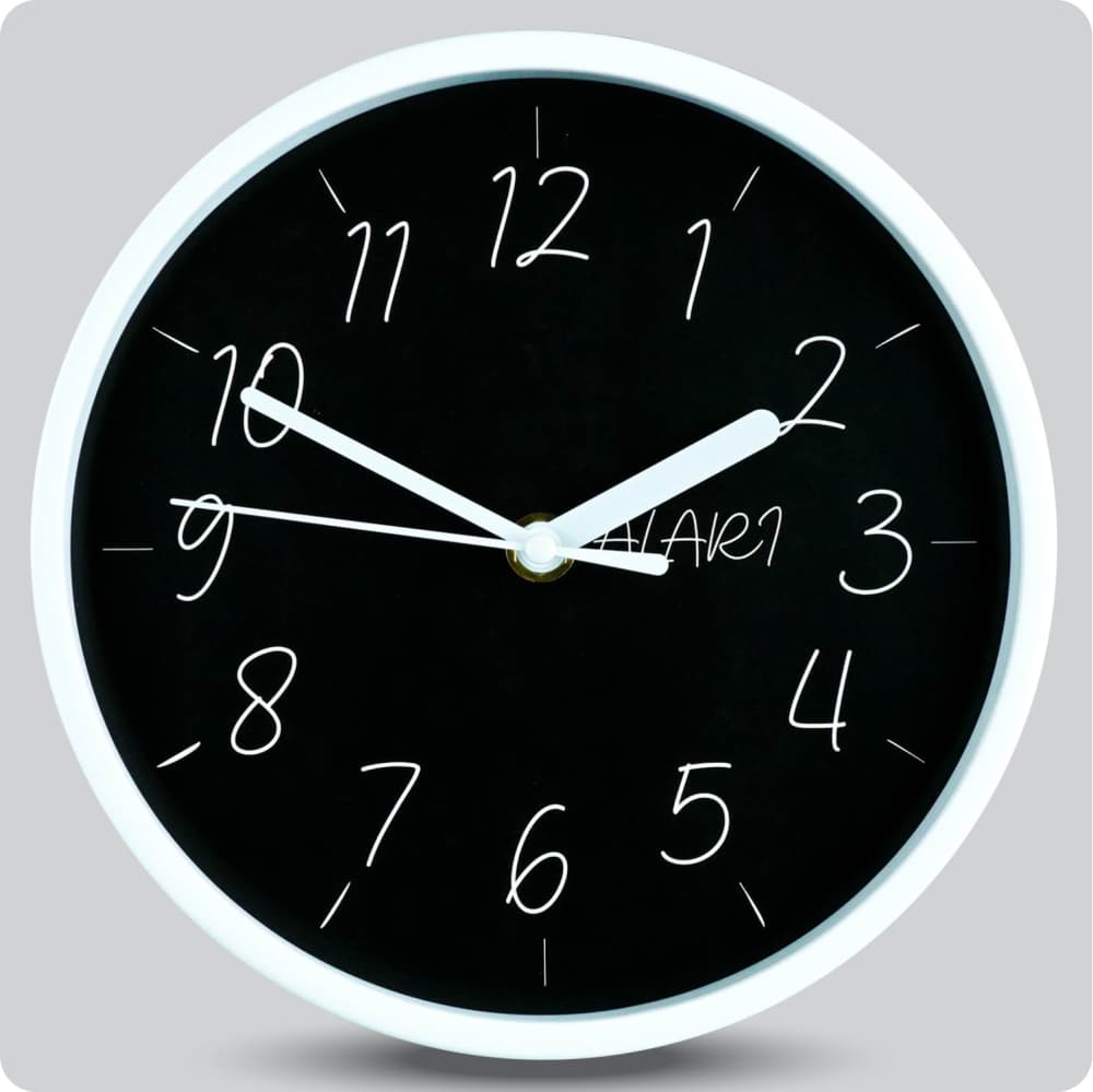 Jam Dinding Analog Polos Minimalis Alari Hitam JDALARAL1238-1668HIT