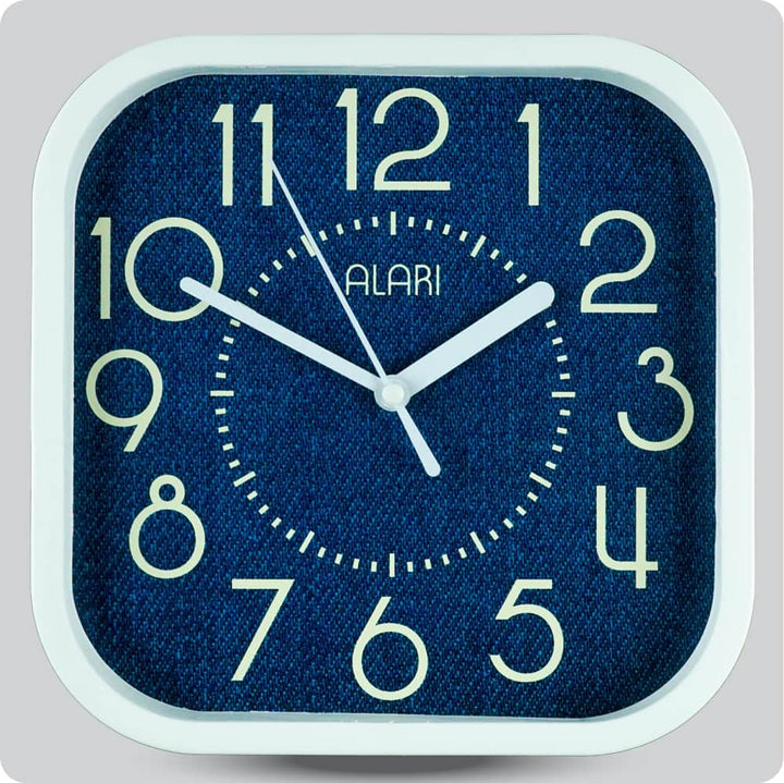 Jam Dinding Analog Polos Minimalis Alari Blue Yellow JDALARAL1211-5454YBLU