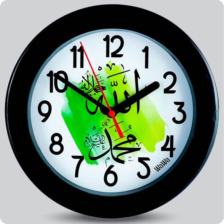 Jam Dinding Analog Kaligrafi Wawa Hijau JDWAWAWW2268-805HIJ