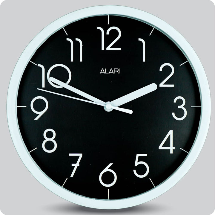 Jam Dinding Analog Polos Minimalis Alari Hitam JDALARAL1112HIT