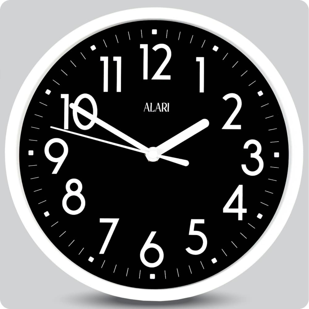 Jam Dinding Analog Polos Minimalis Alari Hitam JDALARAL1163-1668HIT