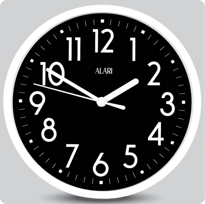 Jam Dinding Analog Polos Minimalis Alari Hitam JDALARAL1163-1668HIT