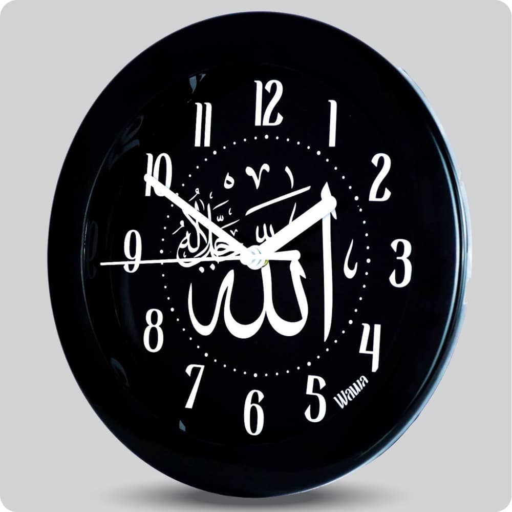 Jam Dinding Analog Kaligrafi Wawa Hitam JDWAWAWW1168-805HIT