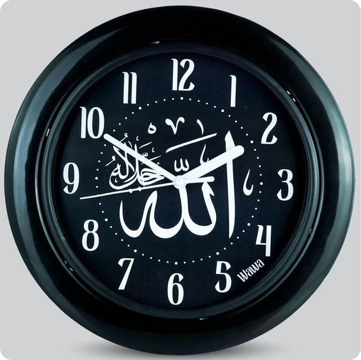 Jam Dinding Analog Kaligrafi Wawa Hitam JDWAWAWW1168BLA