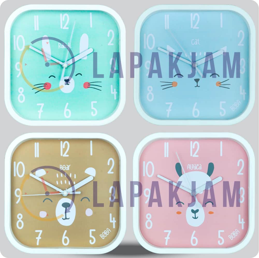 Jam Dinding Analog Animal Boba Alpaca JDBOBABB1515-5454ALPA