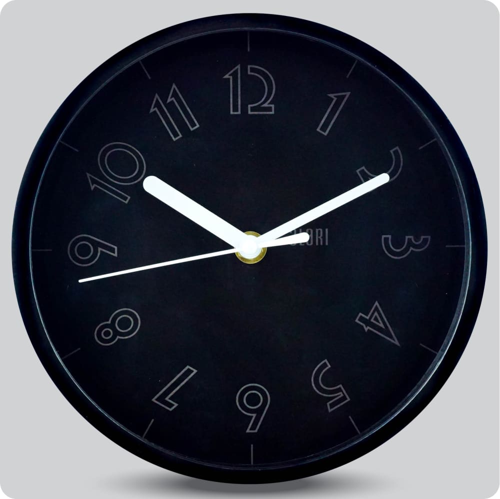 Jam Dinding Analog Polos Minimalis Alari Hitam Abu JDALARAL1240-1668HITABU