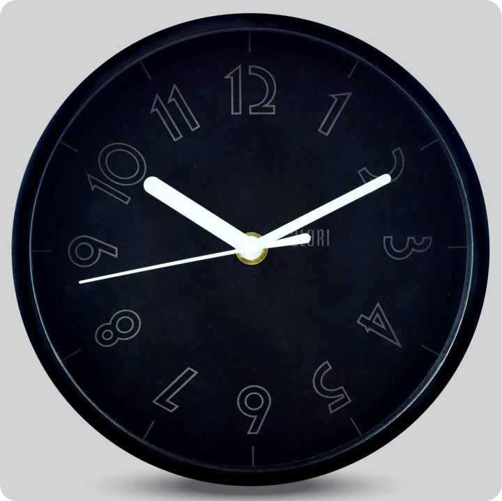 Jam Dinding Analog Polos Minimalis Alari Hitam Abu JDALARAL1240-1668HITABU