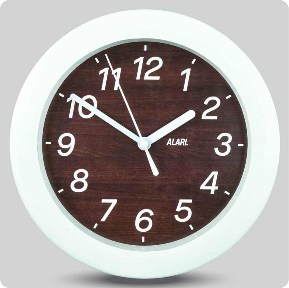 Jam Dinding Analog Polos Minimalis Alari Coklat Tua JDALARAL8005-805COKTUA