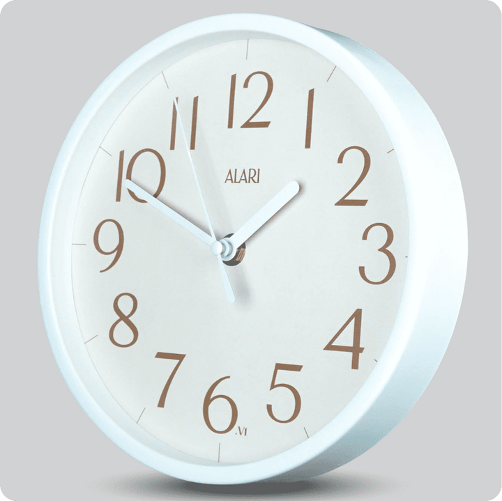 Jam Dinding Analog Polos Minimalis Alari Cream V1 JDALARAL1179-1668CREV1