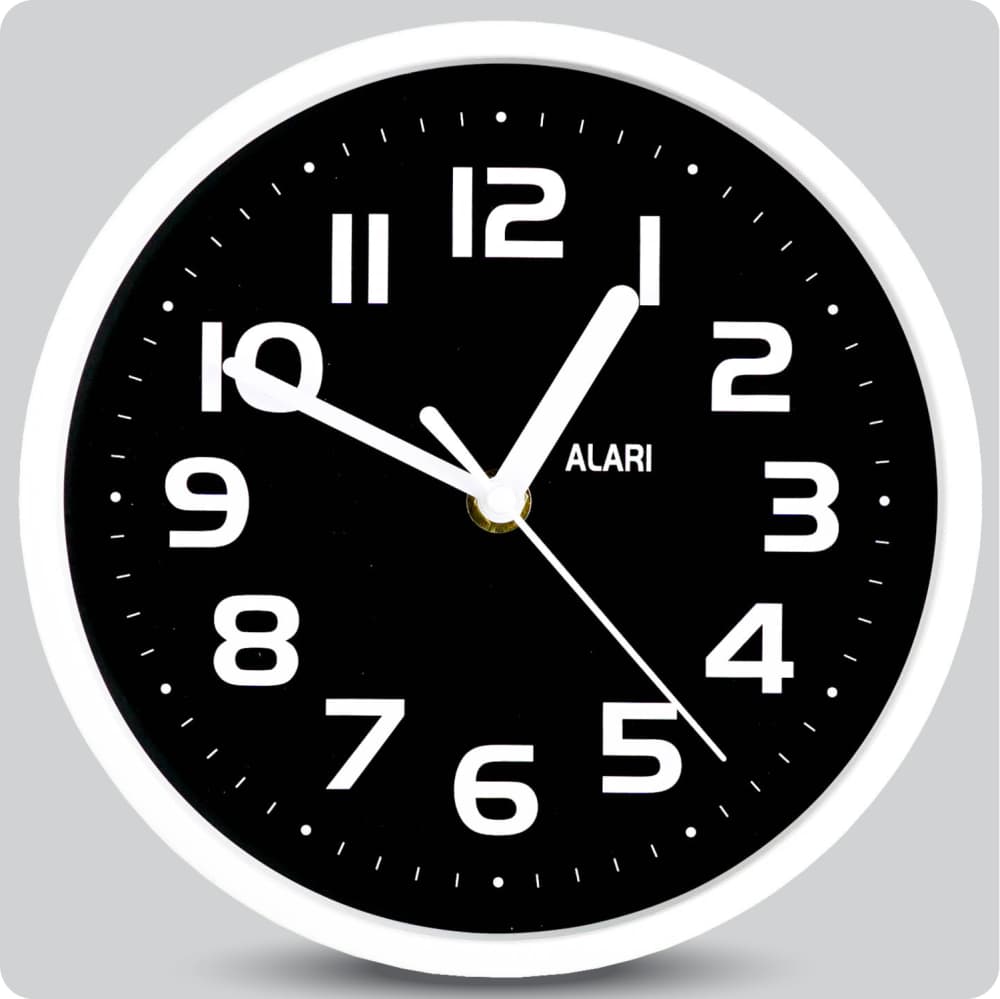 Jam Dinding Analog Polos Minimalis Alari Hitam JDALARAL1254-1668HIT