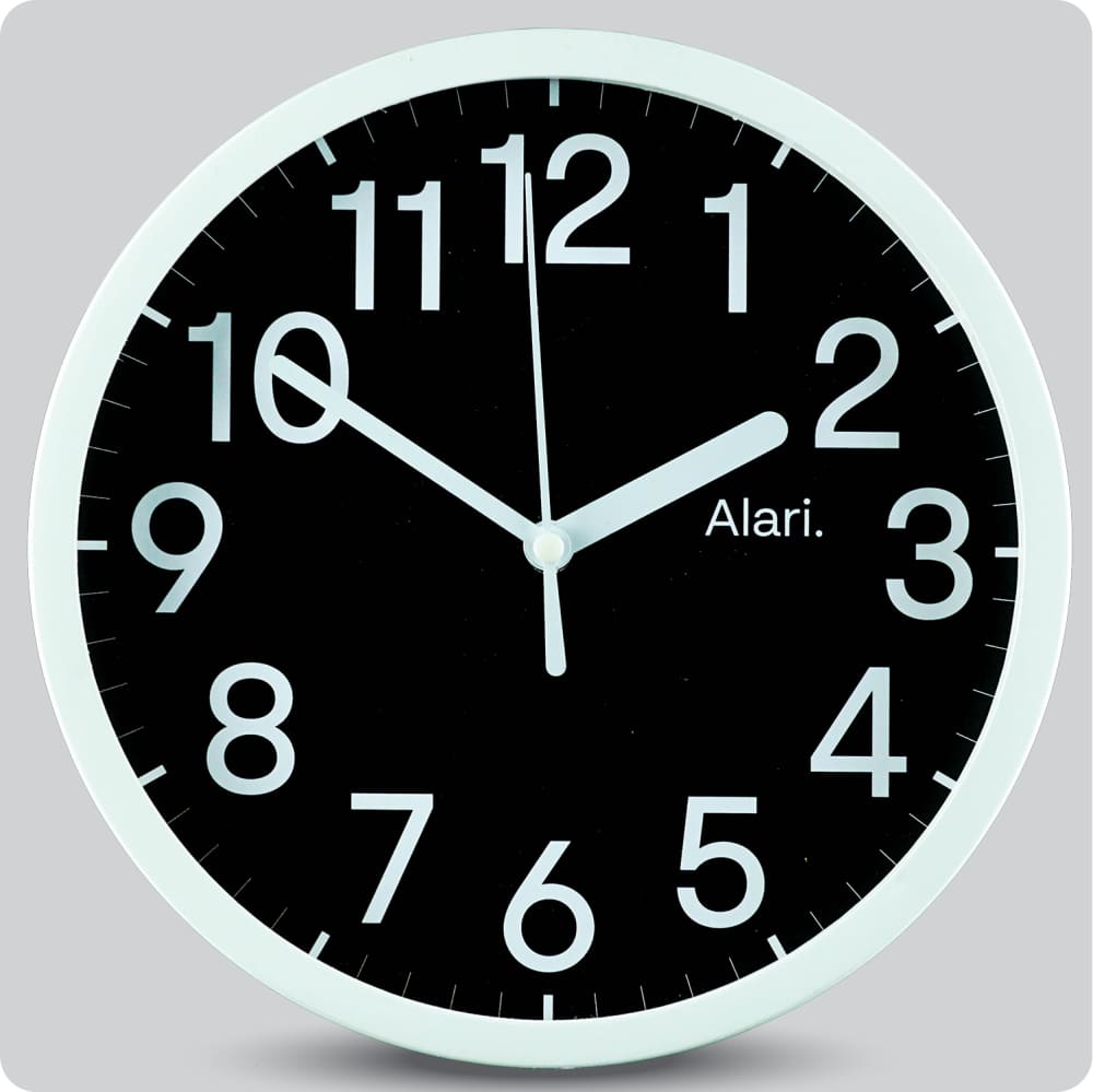 Jam Dinding Analog Polos Minimalis Alari Hitam JDALARAL1113-1668HIT