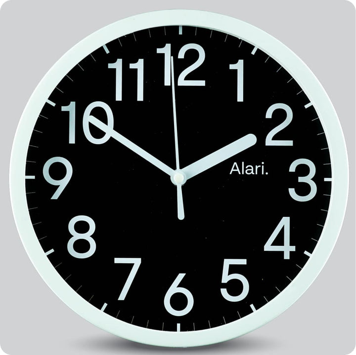 Jam Dinding Analog Polos Minimalis Alari Hitam JDALARAL1113-1668HIT