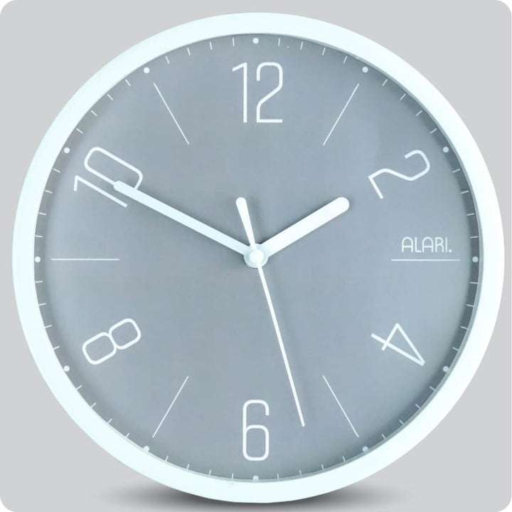 Jam Dinding Analog Polos Minimalis Alari Abu JDALARAL1230-1668ABU