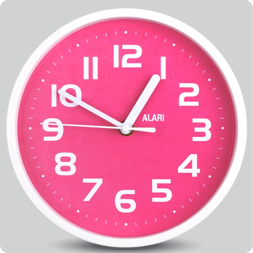 Jam Dinding Analog Polos Minimalis Alari Pink JDALARAL1254-1668PIN