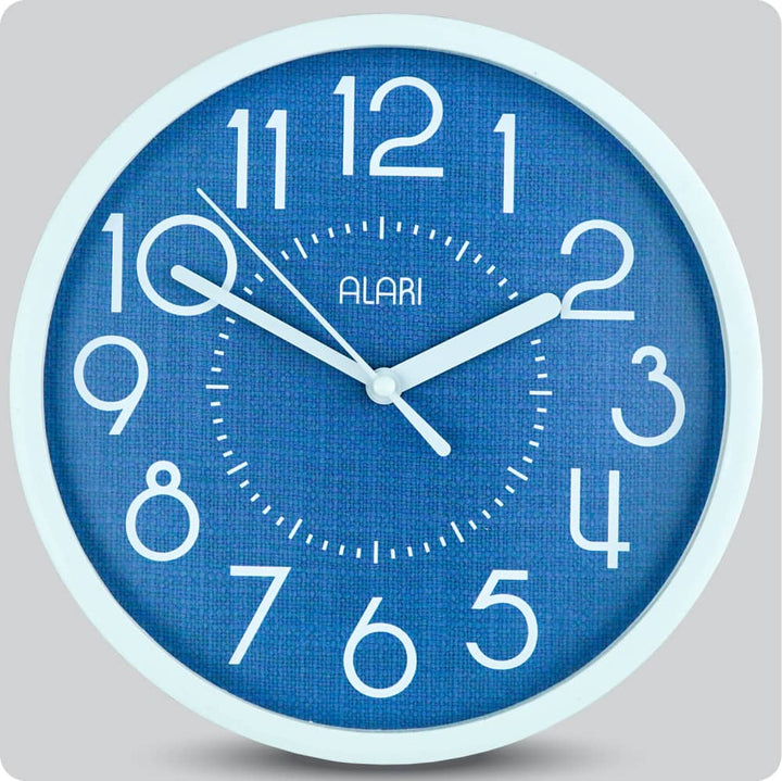 Jam Dinding Analog Polos Minimalis Alari Blue JDALARAL1208-1668BLU