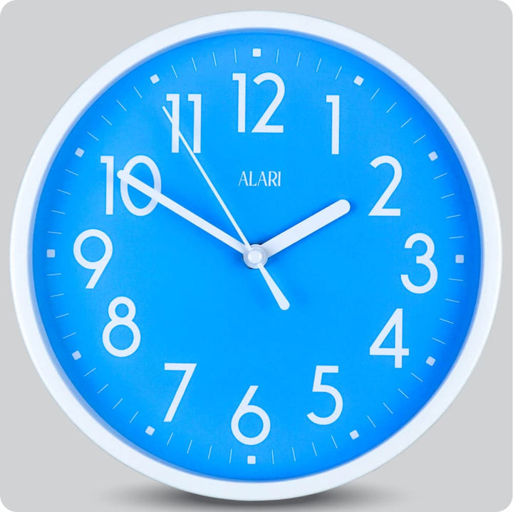 Jam Dinding Analog Polos Minimalis Alari Biru JDALARAL1163-1668BIR