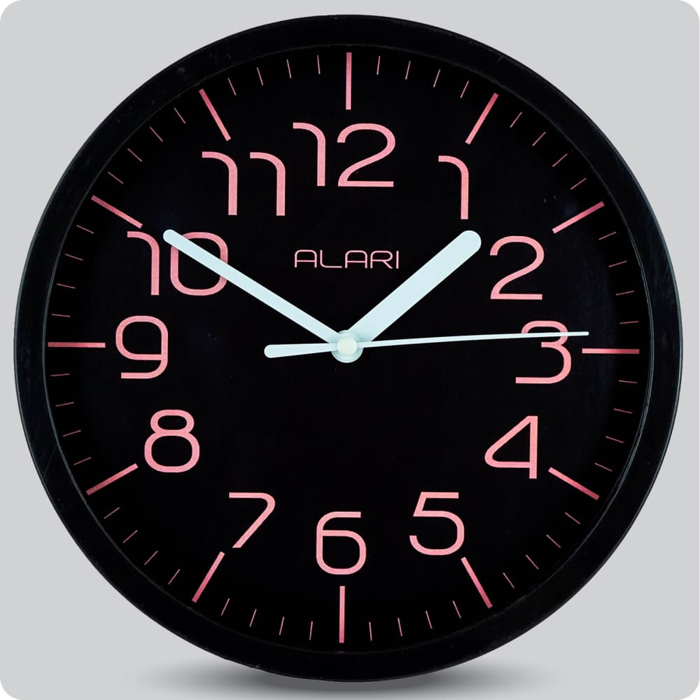 Jam Dinding Analog Polos Minimalis Alari Pink JDALARAL1199PIN