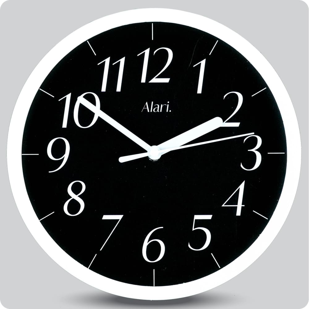 Jam Dinding Analog Polos Minimalis Alari Hitam JDALARAL1115-1668HIT