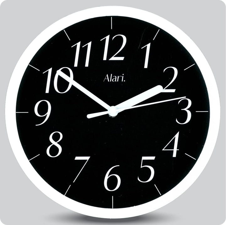 Jam Dinding Analog Polos Minimalis Alari Hitam JDALARAL1115-1668HIT