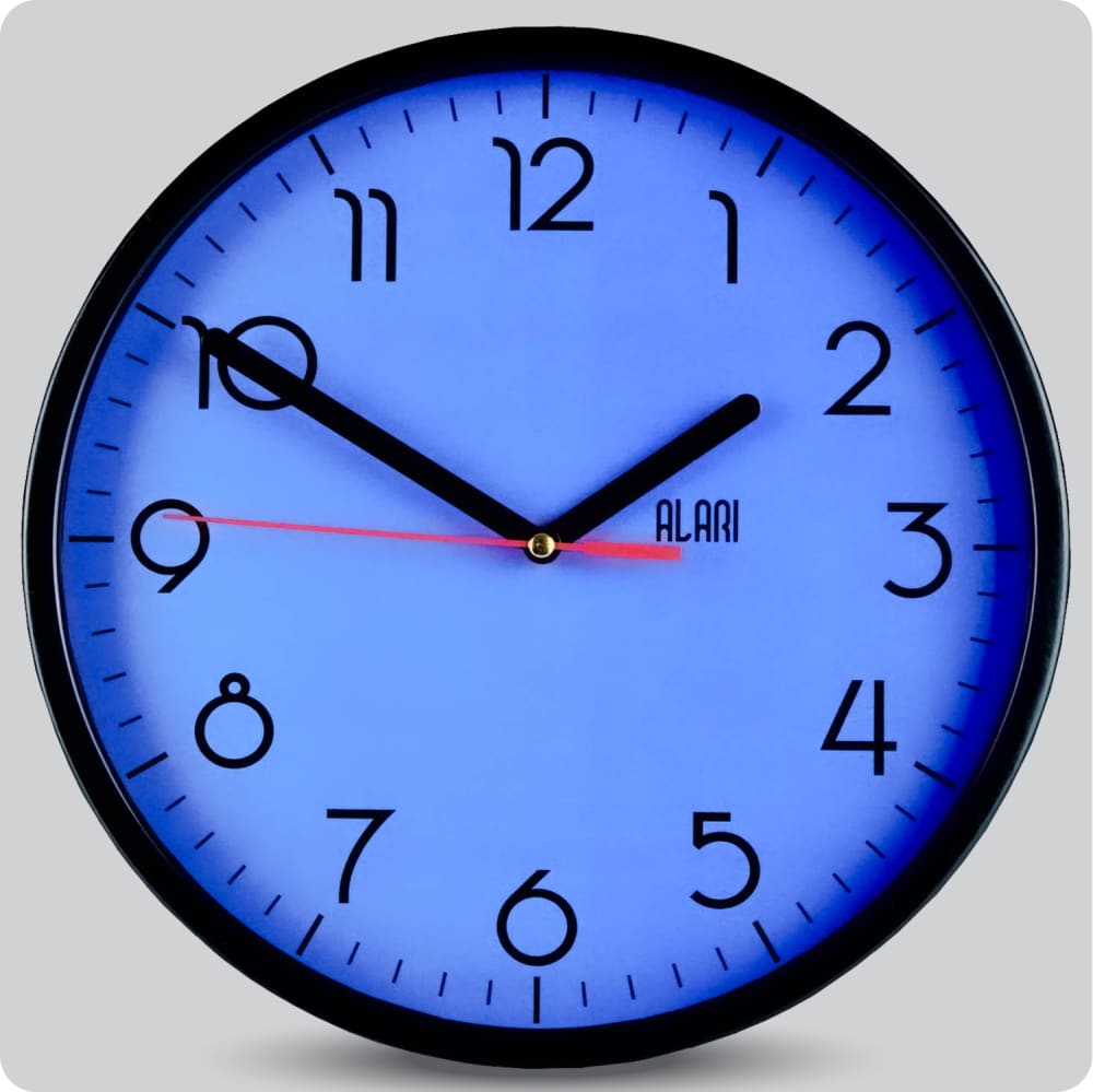 Jam Dinding Analog Polos Minimalis Alari Biru 25 Cm JDALARAL1241-168LBIR