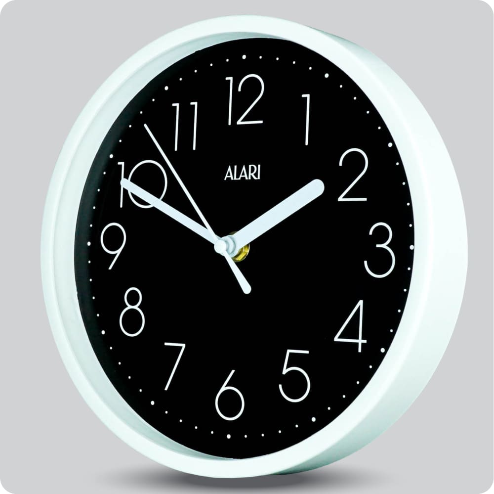 Jam Dinding Analog Polos Minimalis Alari Hitam JDALARAL1244-1668HIT