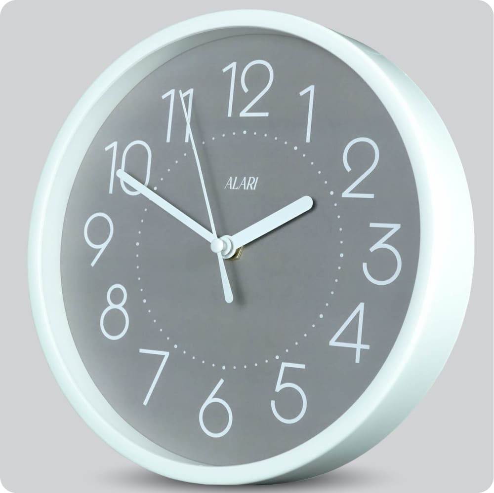 Jam Dinding Analog Polos Minimalis Alari Abu JDALARAL1166-1668ABU