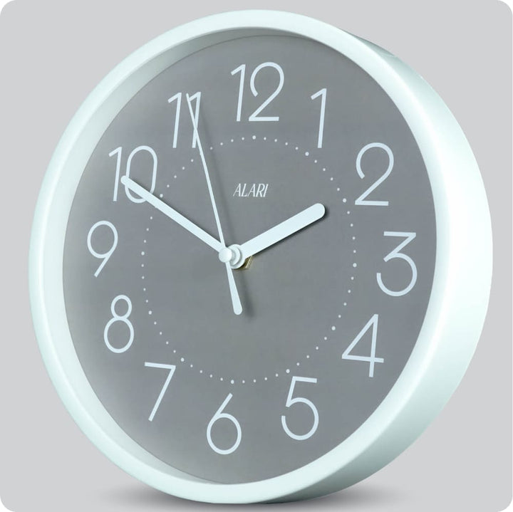 Jam Dinding Analog Polos Minimalis Alari Abu JDALARAL1166-1668ABU