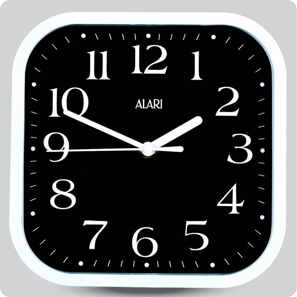 Jam Dinding Analog Polos Minimalis Alari Hitam JDALARAL1242-5454HIT