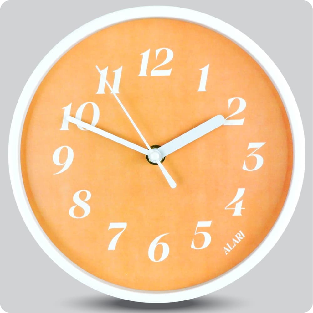 Jam Dinding Analog Polos Minimalis Alari Orange JDALARAL1237-1668ORA
