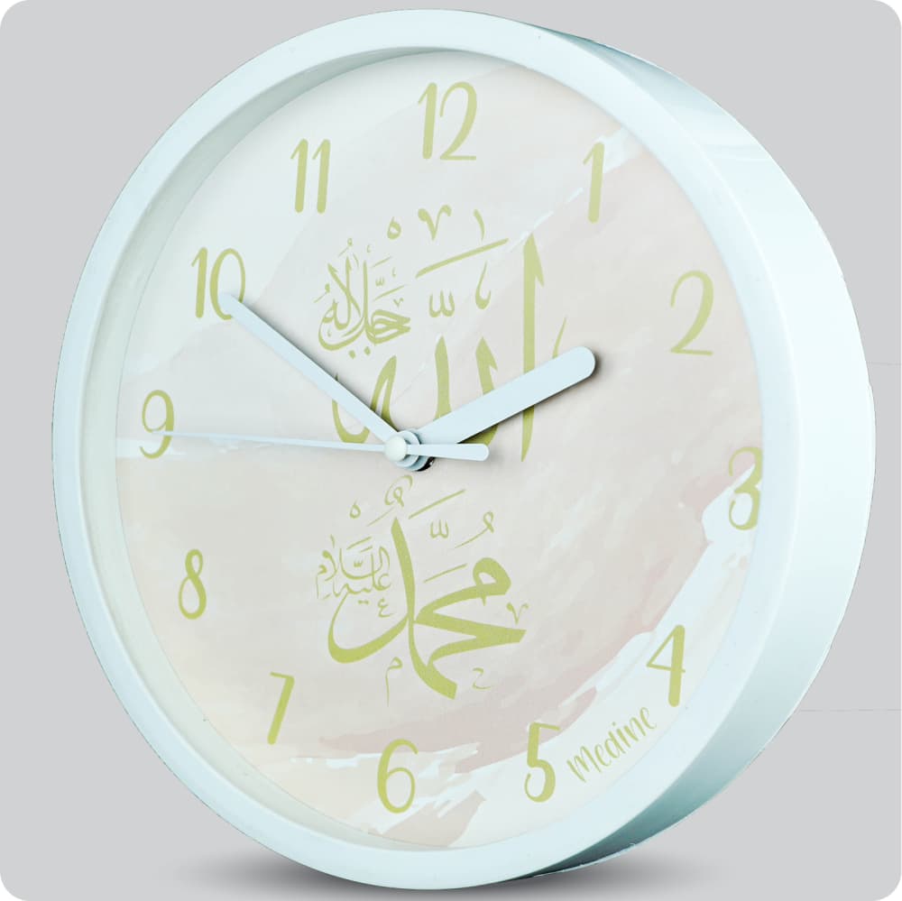 Jam Dinding Analog Kaligrafi Medine Allah Muhamad JDMEDIMD6869MGKALM