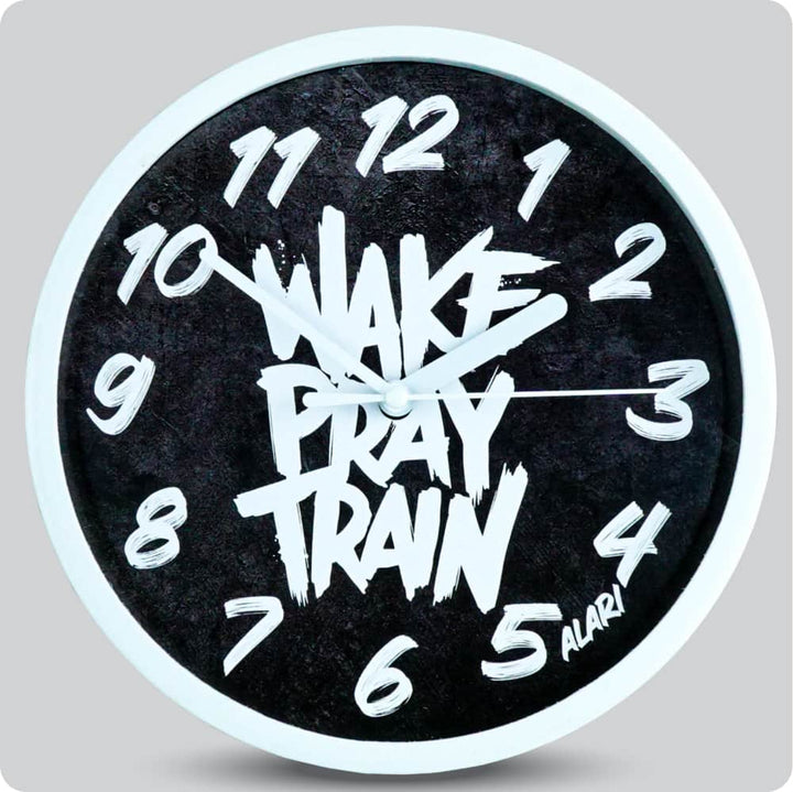 Jam Dinding Analog Rustic/Shabby Chic Alari Wake Pray Train JDALARAL1224-1668PRA