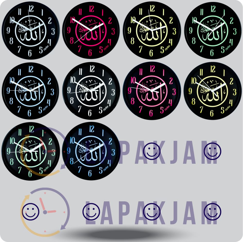Jam Dinding Analog Kaligrafi Medine Biru JDMEDIMD1181-1668BIR