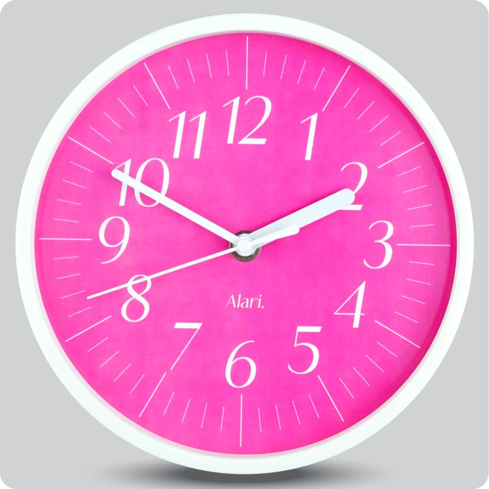 Jam Dinding Analog Polos Minimalis Alari Merah JDALARAL1250-1668MER