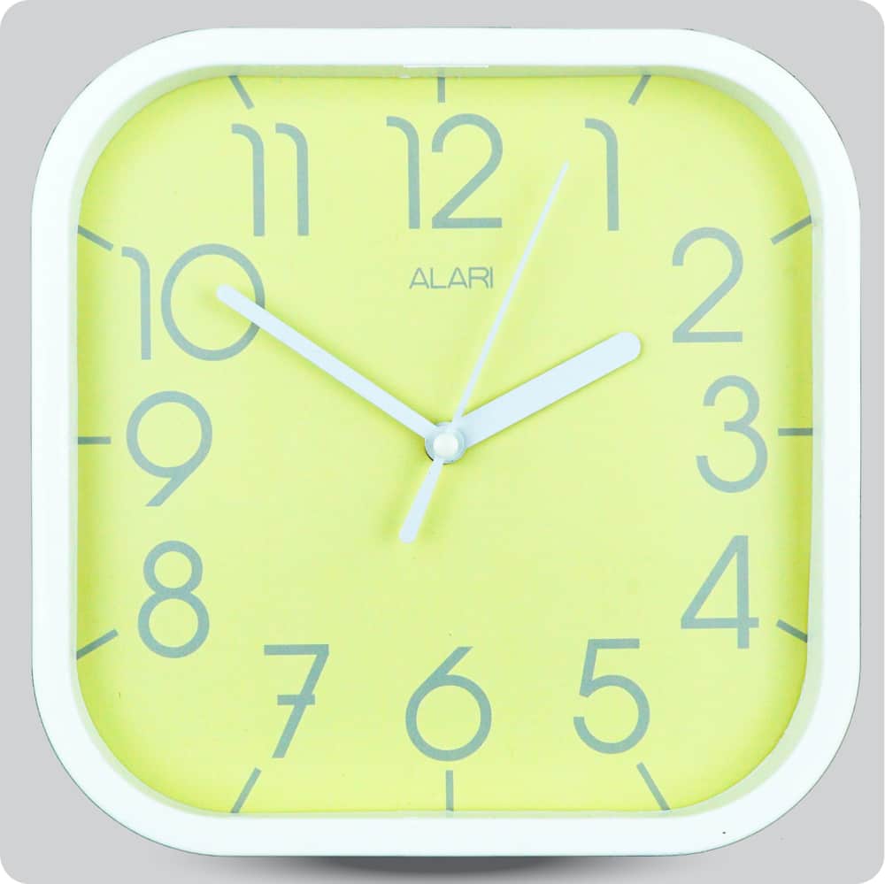 Jam Dinding Analog Polos Minimalis Alari Kuning JDALARAL1112-5454KUN