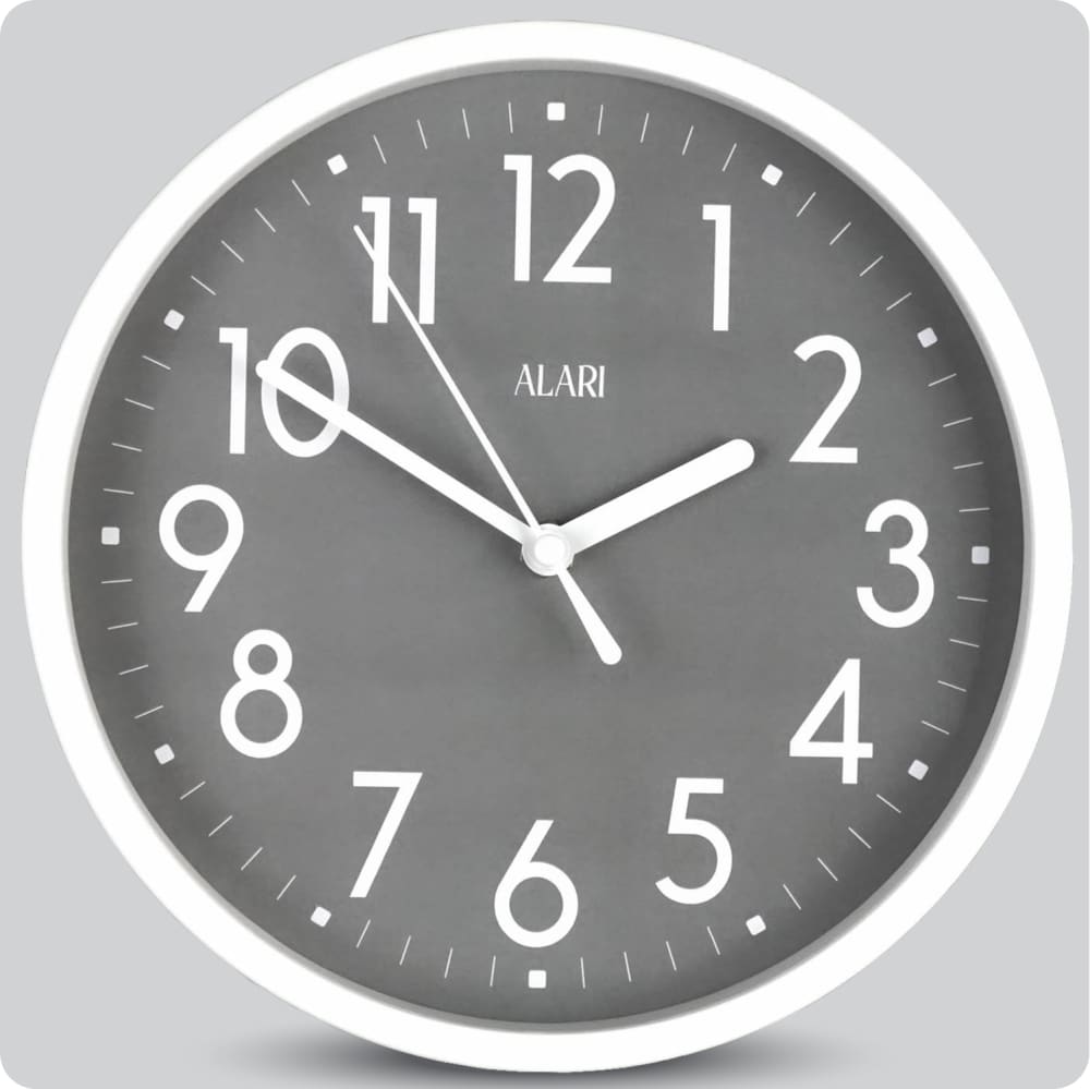 Jam Dinding Analog Polos Minimalis Alari Abu JDALARAL1163-1668ABU