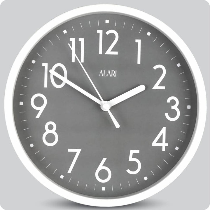 Jam Dinding Analog Polos Minimalis Alari Abu JDALARAL1163-1668ABU