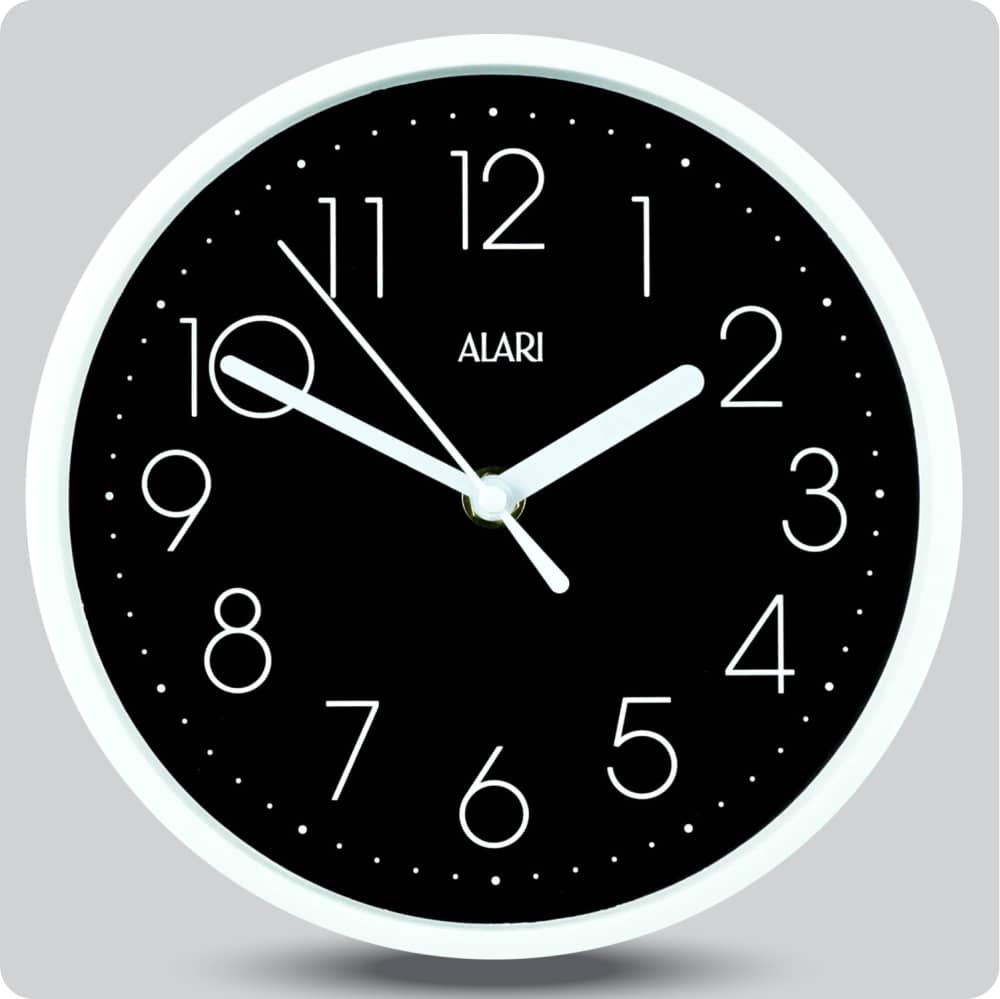 Jam Dinding Analog Polos Minimalis Alari Hitam JDALARAL1244-1668HIT