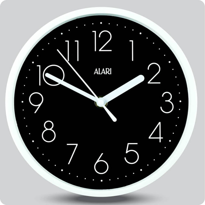 Jam Dinding Analog Polos Minimalis Alari Hitam JDALARAL1244-1668HIT