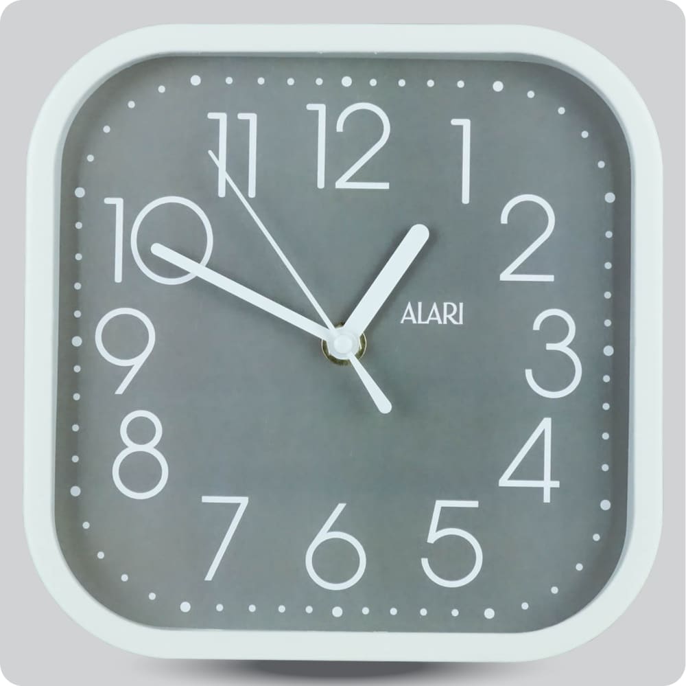Jam Dinding Analog Polos Minimalis Alari Abu JDALARAL1244-5454ABU