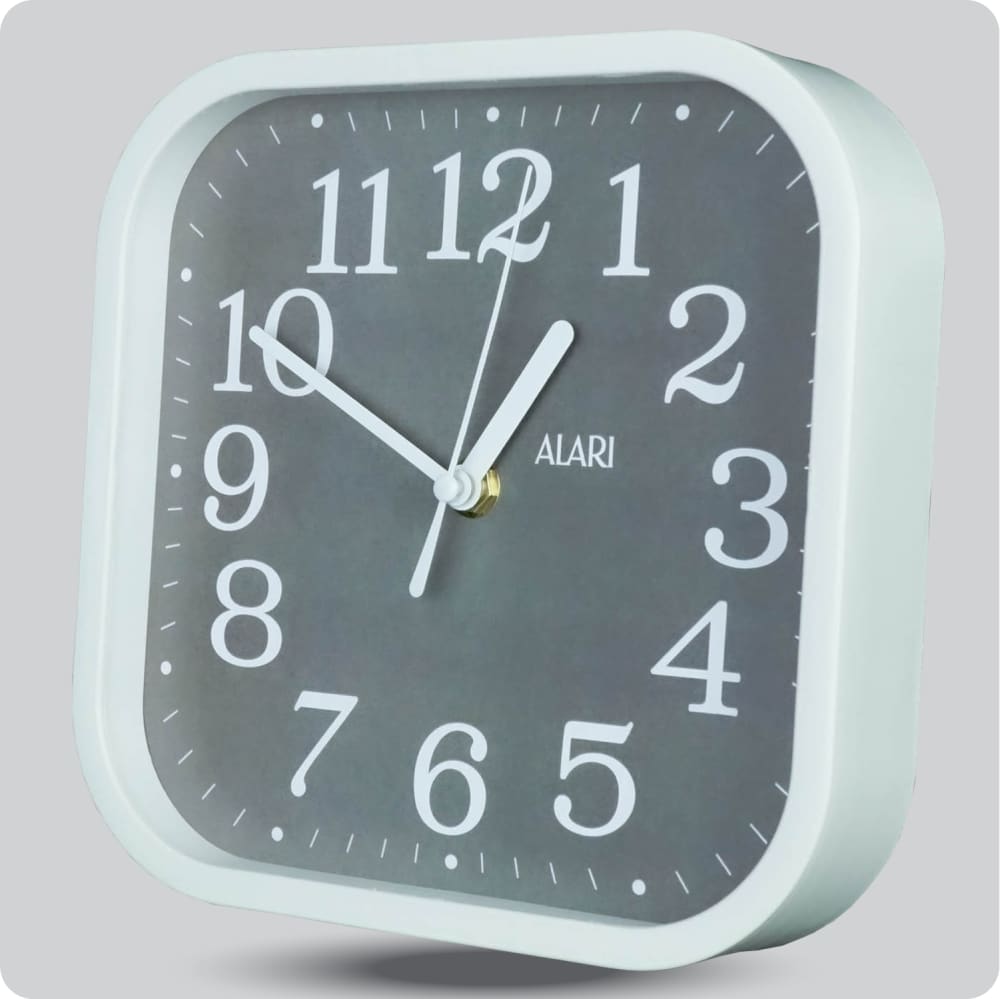 Jam Dinding Analog Polos Minimalis Alari Abu JDALARAL1243-5454ABU