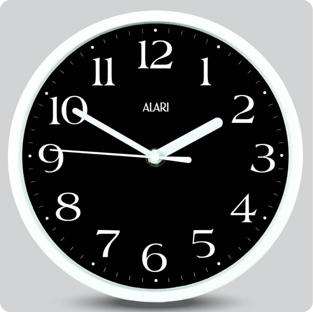 Jam Dinding Analog Polos Minimalis Alari Hitam JDALARAL1242-1668HIT