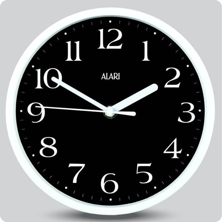 Jam Dinding Analog Polos Minimalis Alari Hitam JDALARAL1242-1668HIT