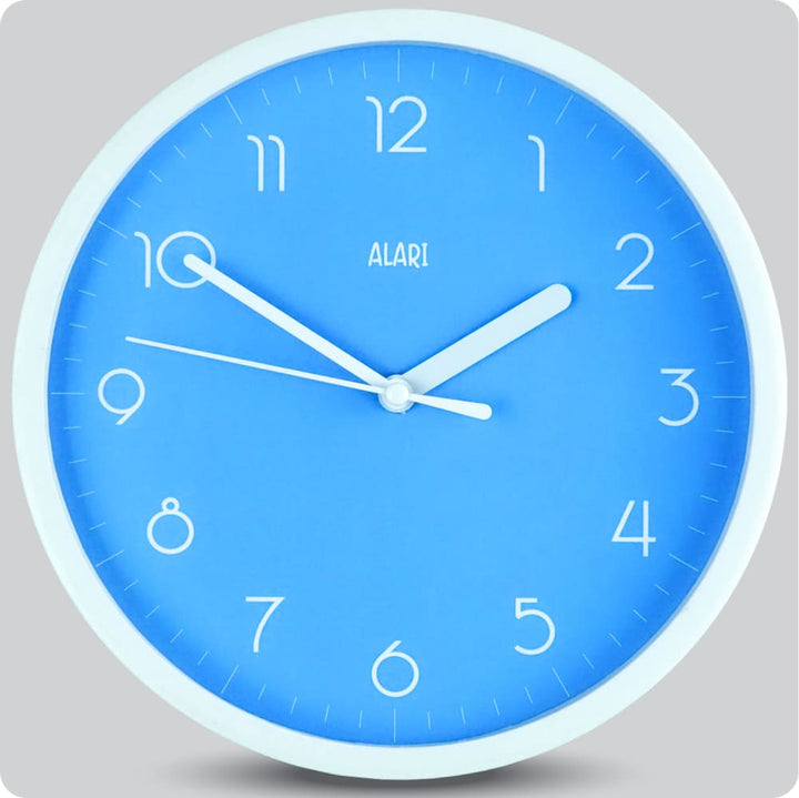 Jam Dinding Analog Polos Minimalis Alari Biru JDALARAL1223-1668BIR