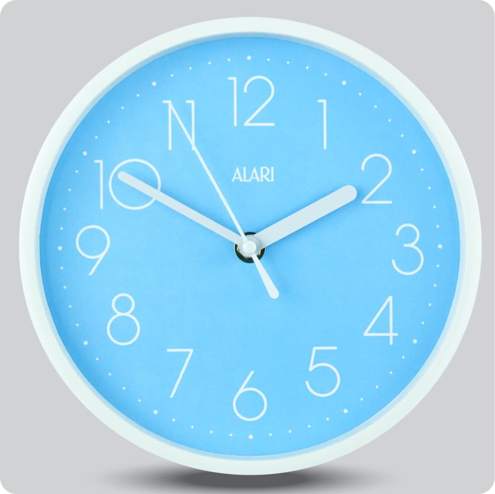 Jam Dinding Analog Polos Minimalis Alari Biru JDALARAL1244-1668BIR