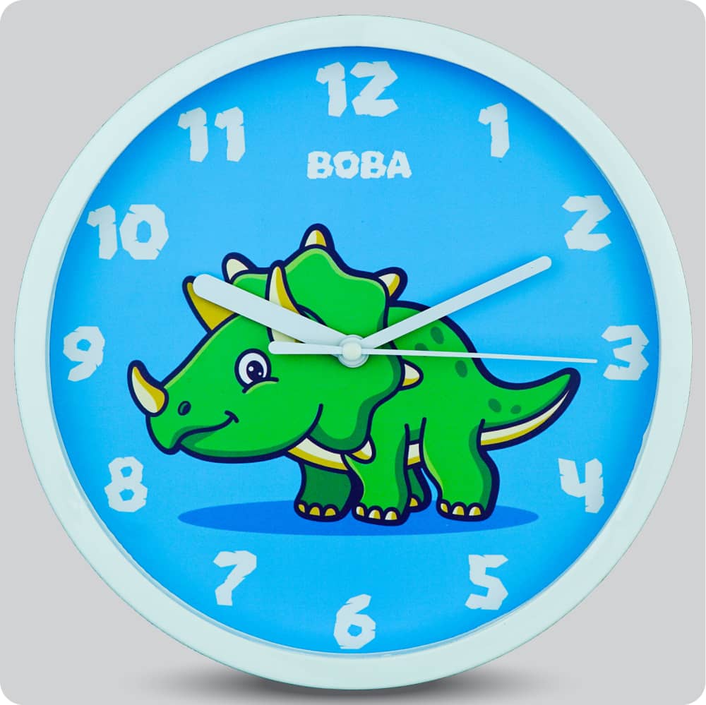 Jam Dinding Analog Animal Boba Triceratops JDBOBADMBB1118TRC